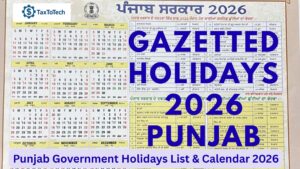 Gazetted Holidays 2026 Punjab – Punjab Government Holiday Calendar
